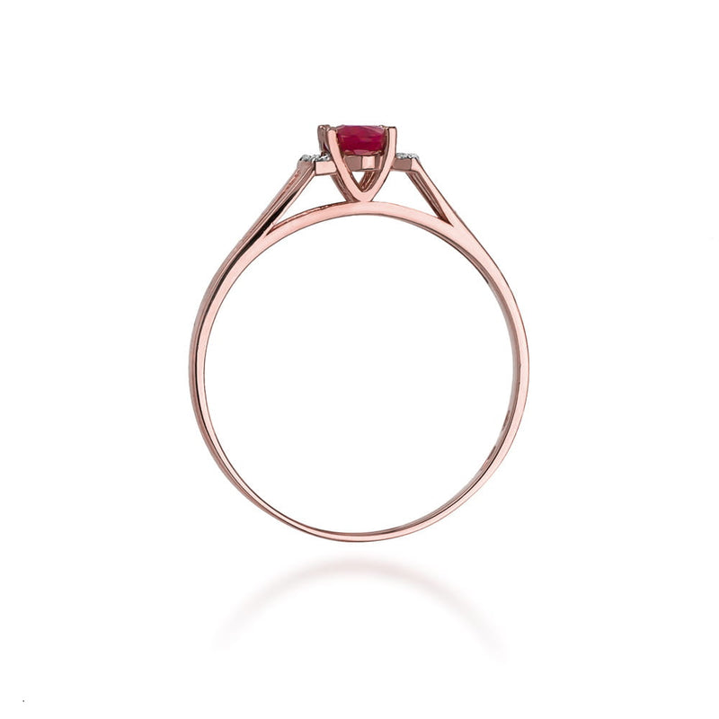 Inel Aur 14K cu Rubin 0.60 ct si Diamante Naturale 0.05 ct, imaginea 12 din 12