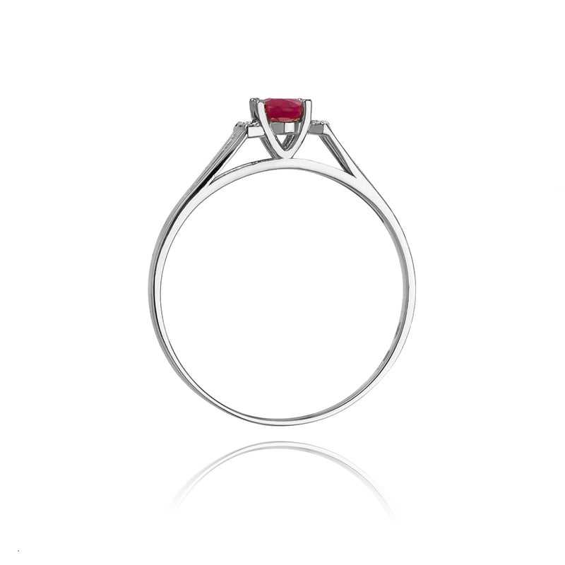 Inel Aur 14K cu Rubin 0.60 ct si Diamante Naturale 0.05 ct, imaginea 7 din 12