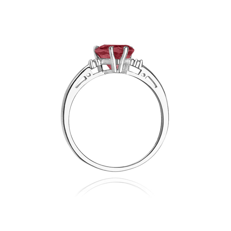 Inel Aur 14K cu Rubin 1.70 ct si Diamante Naturale 0.03 ct, imaginea 6 din 10