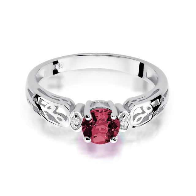 Inel Aur 14K cu Rubin 0.60 ct si Diamante Naturale 0.02 ct, imaginea 6 din 10