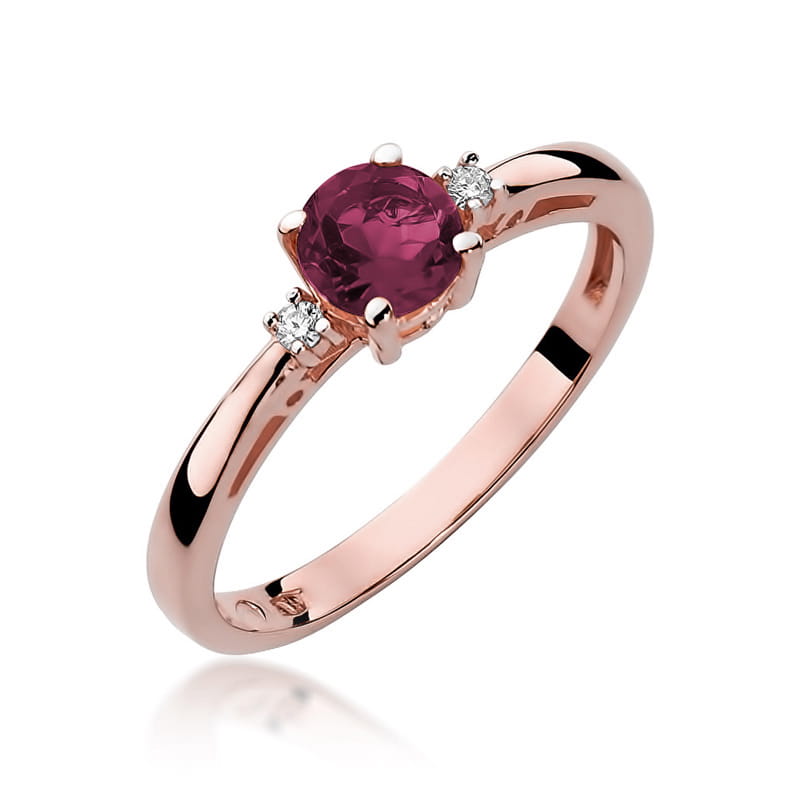 Inel Aur 14K cu Rubin 0.60 ct si Diamante Naturale 0.03 ct, imaginea 8 din 10