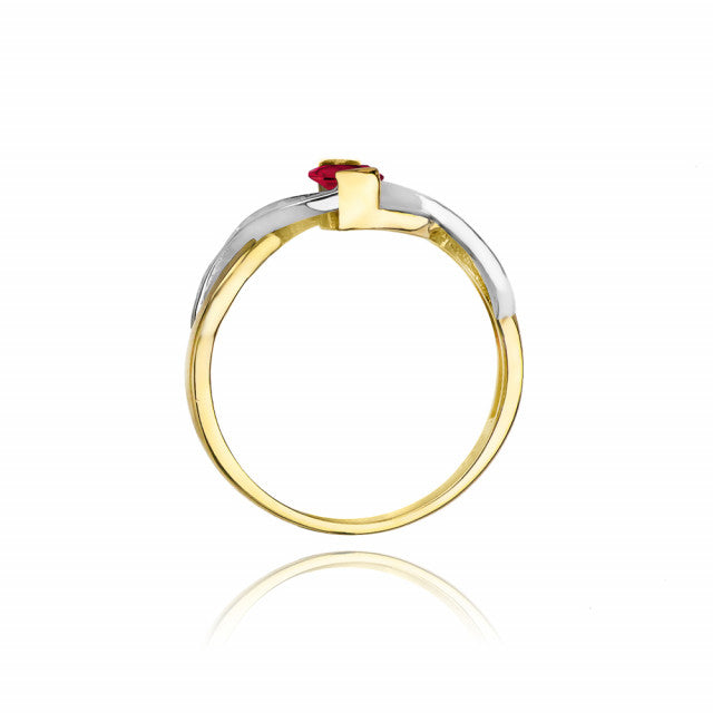 Inel Aur 14K cu Rubin 0.60 ct si Diamante Naturale 0.05 ct, imaginea 3 din 10