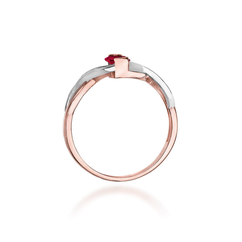 Inel Aur 14K cu Rubin 0.60 ct si Diamante Naturale 0.05 ct, imaginea 10 din 10