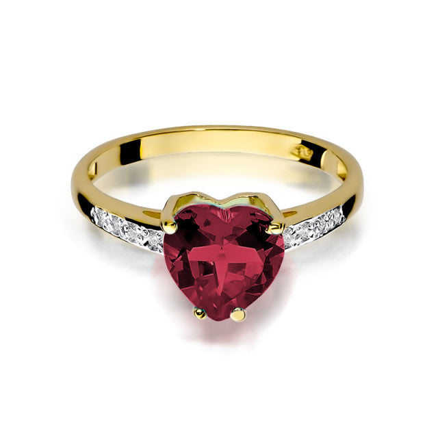 Inel Aur 14K cu Rubin 1.70 ct si Diamante Naturale 0.04 ct, imaginea 2 din 10