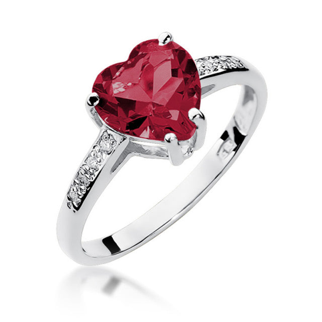 Inel Aur 14K cu Rubin 1.70 ct si Diamante Naturale 0.04 ct, imaginea 5 din 10