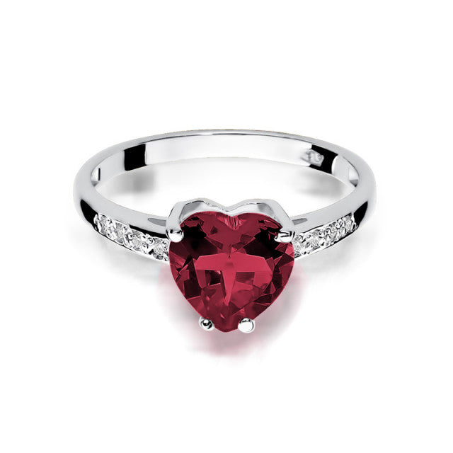 Inel Aur 14K cu Rubin 1.70 ct si Diamante Naturale 0.04 ct, imaginea 6 din 10