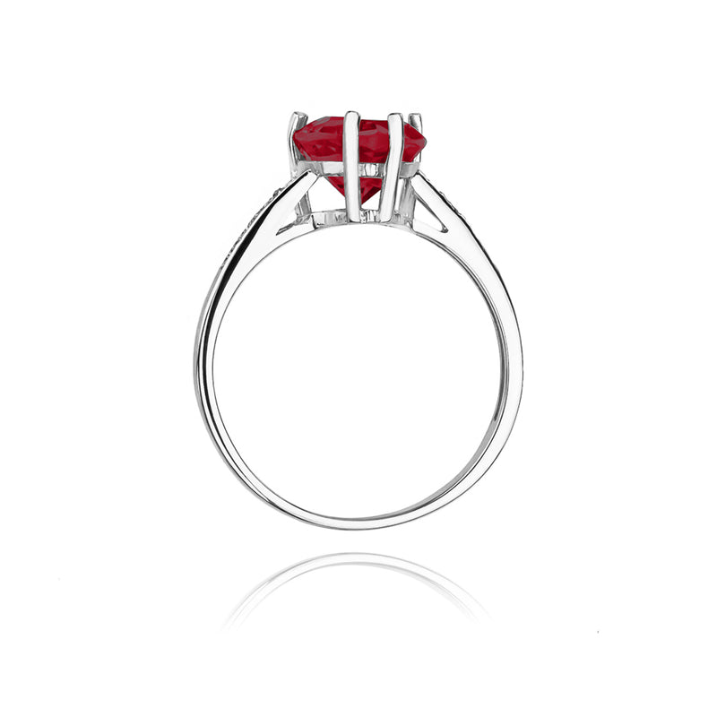Inel Aur 14K cu Rubin 1.70 ct si Diamante Naturale 0.04 ct, imaginea 7 din 10
