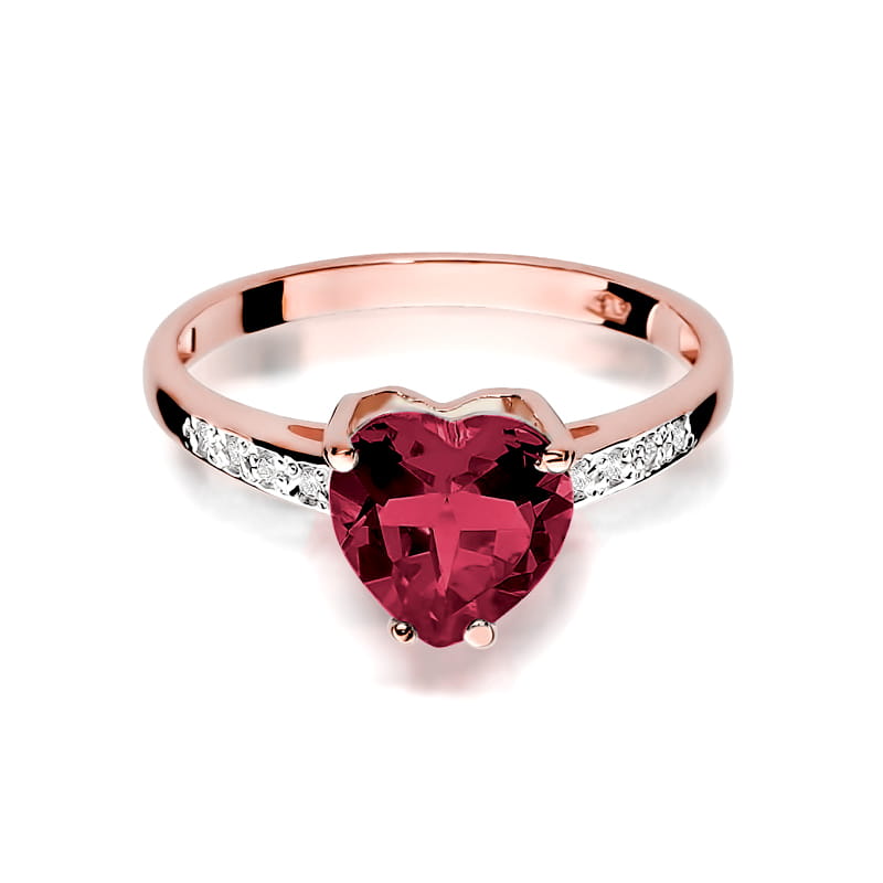 Inel Aur 14K cu Rubin 1.70 ct si Diamante Naturale 0.04 ct, imaginea 9 din 10