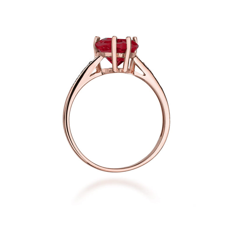 Inel Aur 14K cu Rubin 1.70 ct si Diamante Naturale 0.04 ct, imaginea 10 din 10