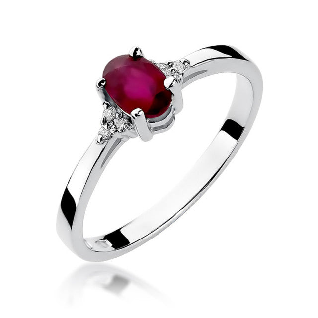 Inel Aur 14K cu Rubin 0.60 ct si Diamante Naturale 0.05 ct, imaginea 5 din 10