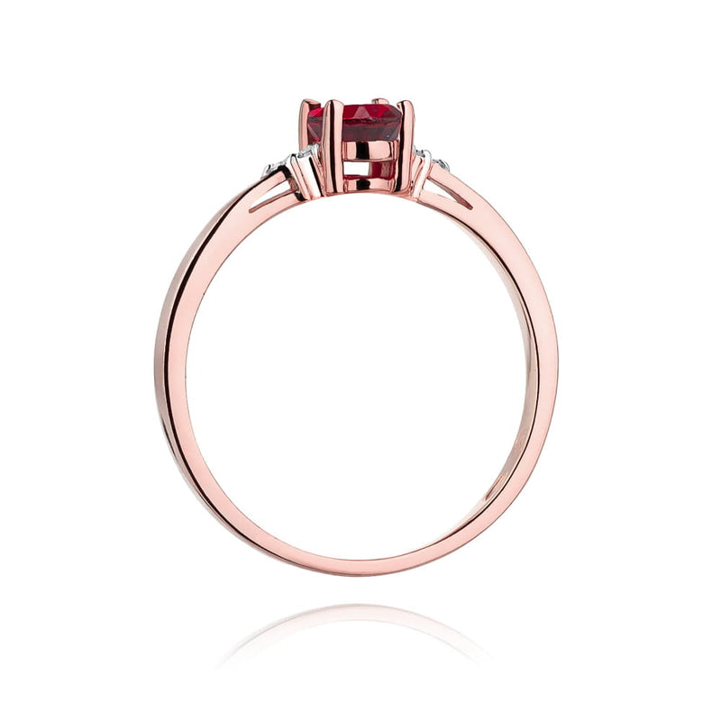 Inel Aur 14K cu Rubin 0.60 ct si Diamante Naturale 0.05 ct, imaginea 10 din 10