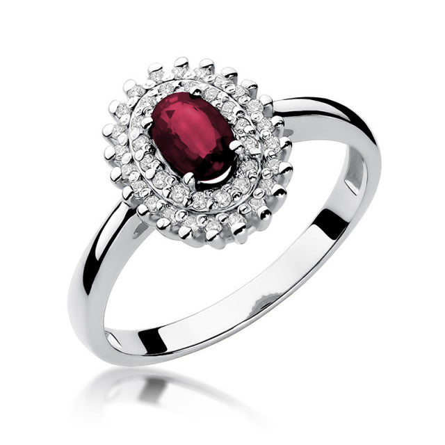 Inel Aur 14K cu Rubin 0.60 ct si Diamante Naturale 0.20 ct, imaginea 5 din 10