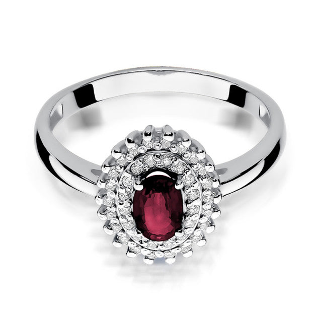 Inel Aur 14K cu Rubin 0.60 ct si Diamante Naturale 0.20 ct, imaginea 6 din 10