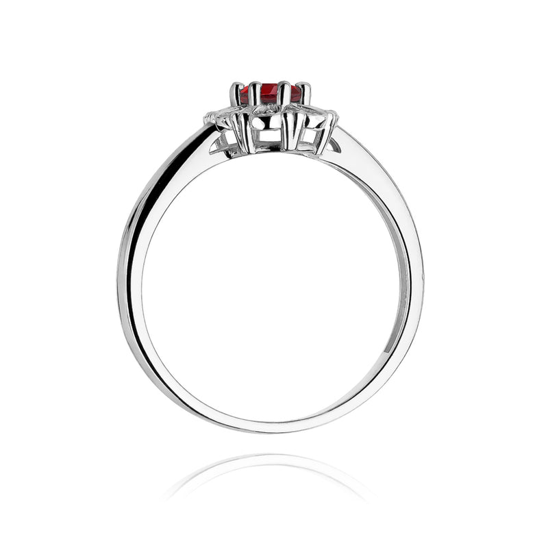 Inel Aur 14K cu Rubin 0.60 ct si Diamante Naturale 0.07 ct, imaginea 7 din 11