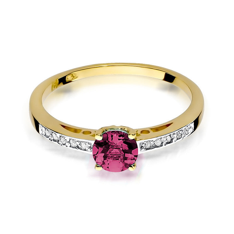 Inel Aur 14K cu Rubin 0.60 ct si Diamante Naturale 0.05 ct, imaginea 2 din 9