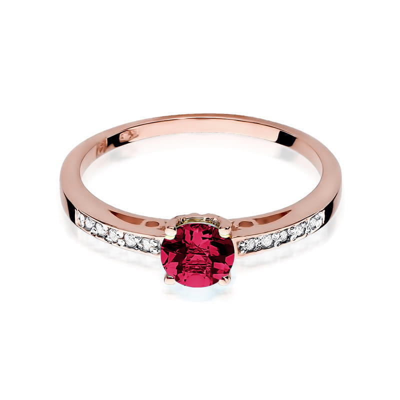 Inel Aur 14K cu Rubin 0.60 ct si Diamante Naturale 0.05 ct, imaginea 8 din 9