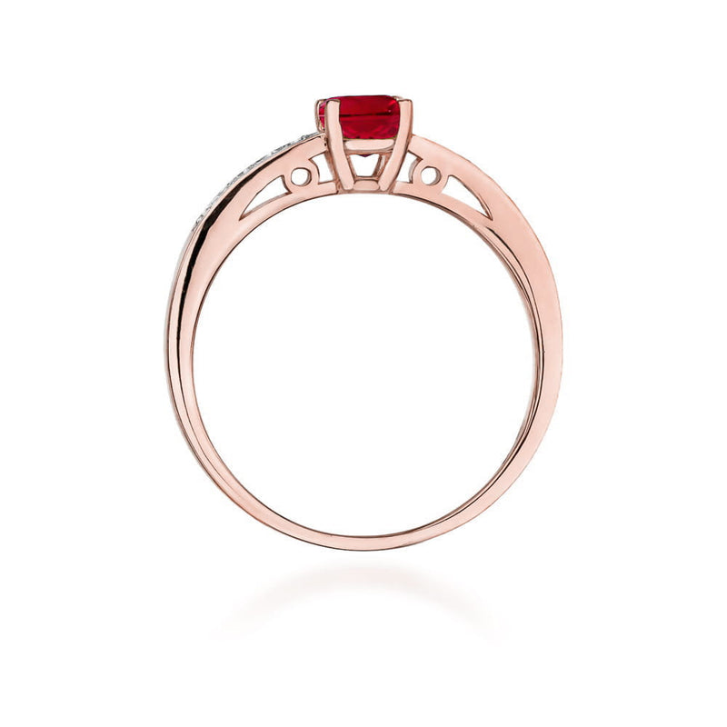 Inel Aur 14K cu Rubin 0.60 ct si Diamante Naturale 0.05 ct, imaginea 9 din 9