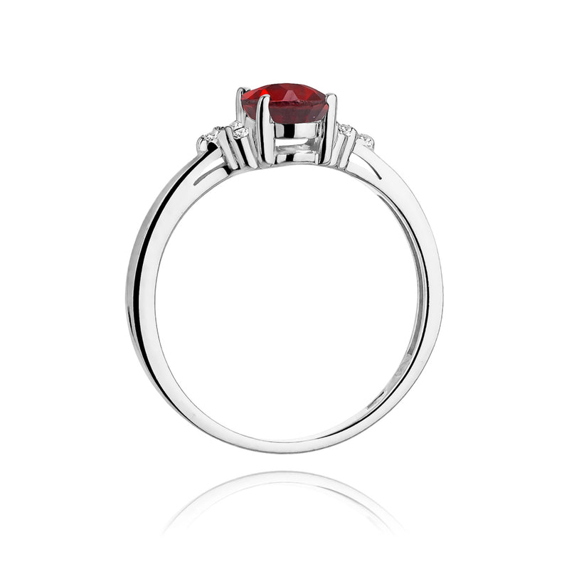 Inel Aur 14K cu Rubin 1.00 ct si Diamante Naturale 0.05 ct, imaginea 7 din 10
