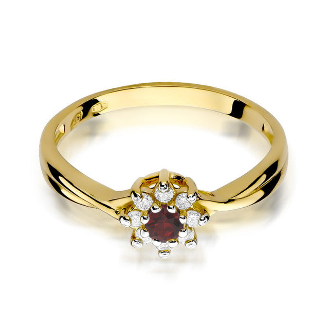 Inel Aur 14K cu Rubin 0.15 ct si Diamante Naturale 0.12 ct, imaginea 2 din 10