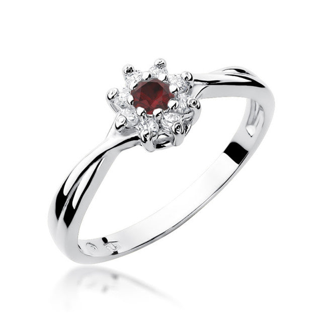 Inel Aur 14K cu Rubin 0.15 ct si Diamante Naturale 0.12 ct, imaginea 5 din 10