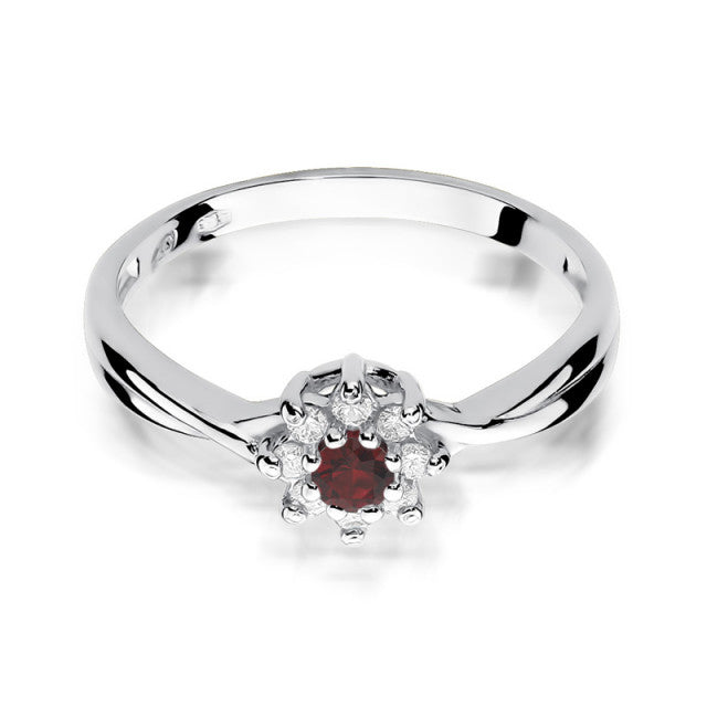 Inel Aur 14K cu Rubin 0.15 ct si Diamante Naturale 0.12 ct, imaginea 6 din 10