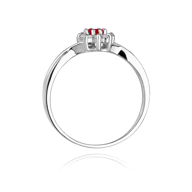 Inel Aur 14K cu Rubin 0.15 ct si Diamante Naturale 0.12 ct, imaginea 7 din 10