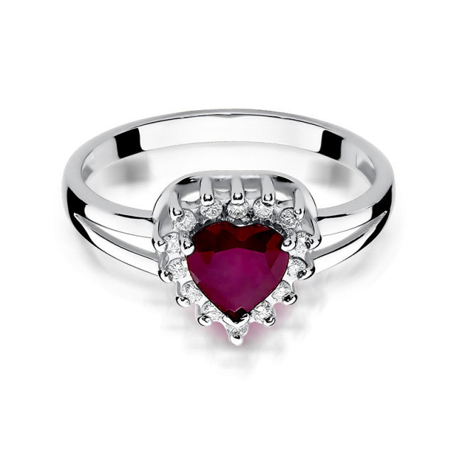 Inel Aur 14K cu Rubin 1.10 ct si Diamante Naturale 0.12 ct, imaginea 6 din 10