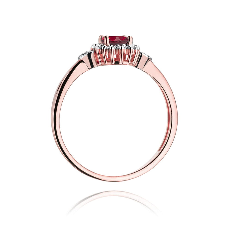 Inel Aur 14K cu Rubin 0.60 ct si Diamante Naturale 0.10 ct, imaginea 10 din 11