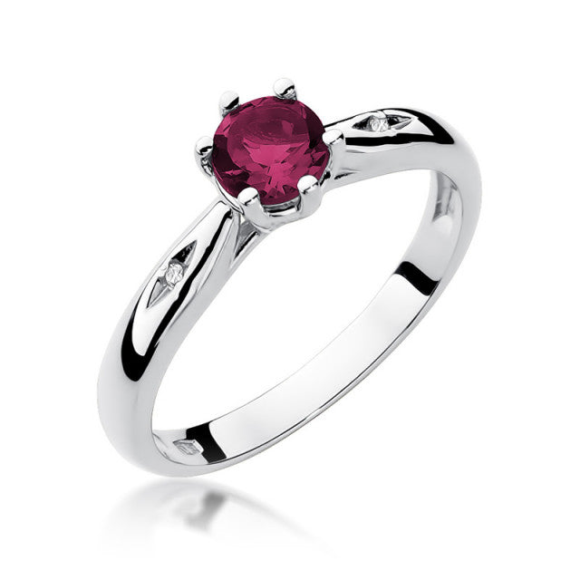 Inel Aur 14K cu Rubin 0.60 ct si Diamante Naturale 0.01 ct, imaginea 5 din 10