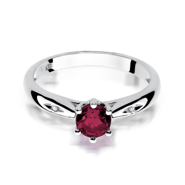 Inel Aur 14K cu Rubin 0.60 ct si Diamante Naturale 0.01 ct, imaginea 6 din 10