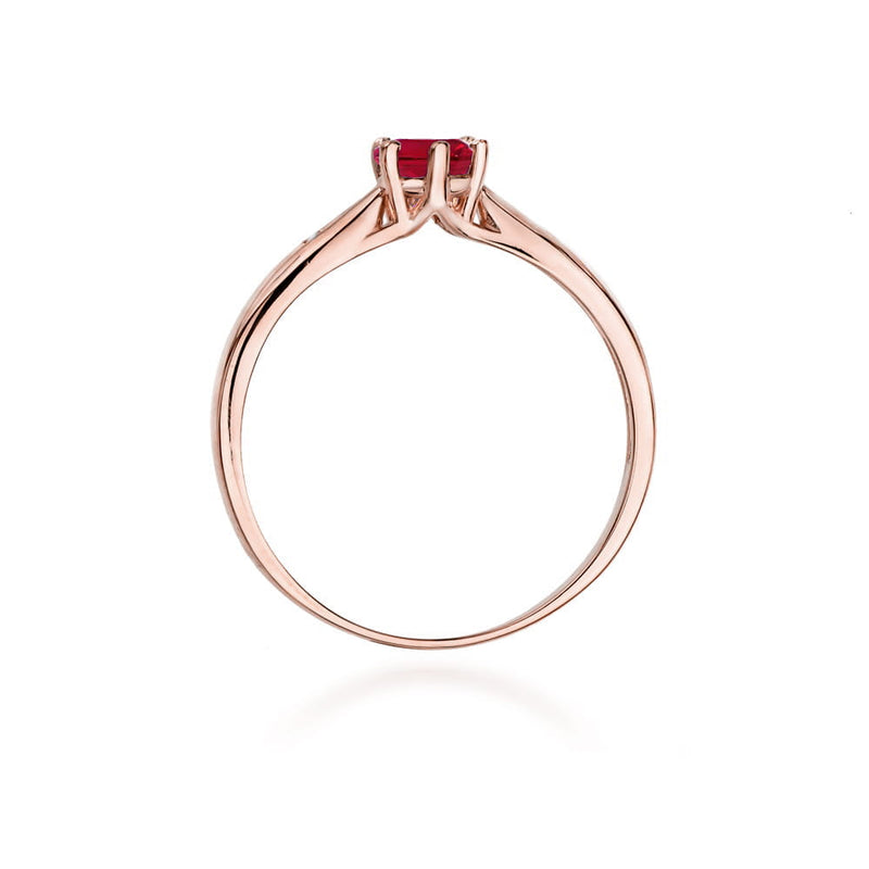 Inel Aur 14K cu Rubin 0.60 ct si Diamante Naturale 0.01 ct, imaginea 10 din 10