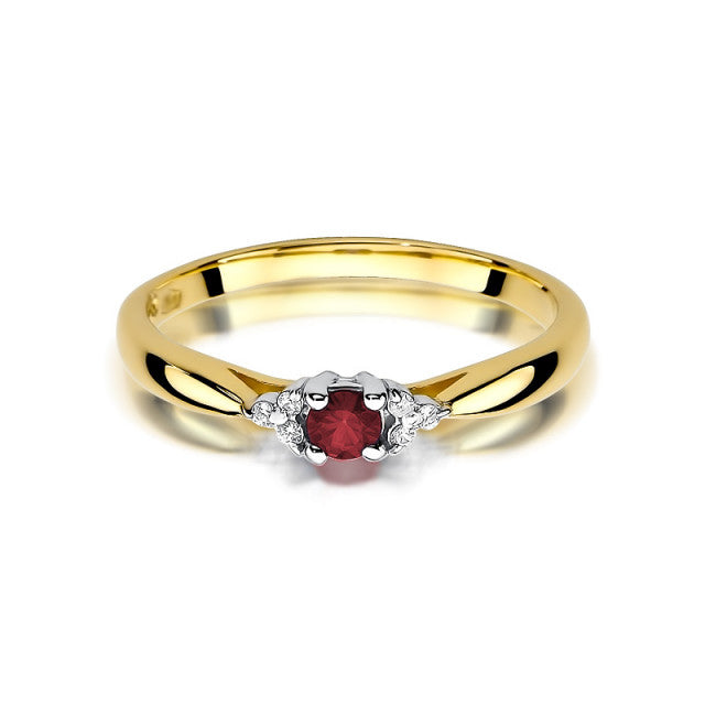 Inel Aur 14K cu Rubin 0.15 ct si Diamante Naturale 0.03 ct, imaginea 2 din 11