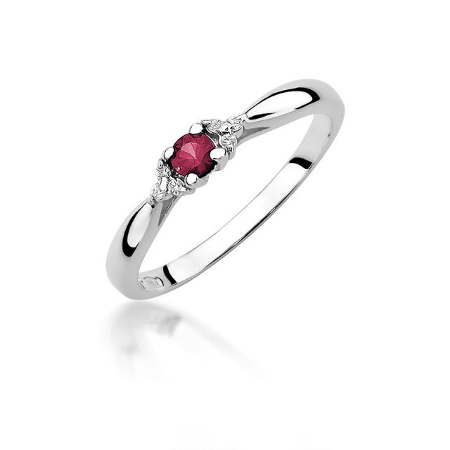 Inel Aur 14K cu Rubin 0.15 ct si Diamante Naturale 0.03 ct, imaginea 5 din 11
