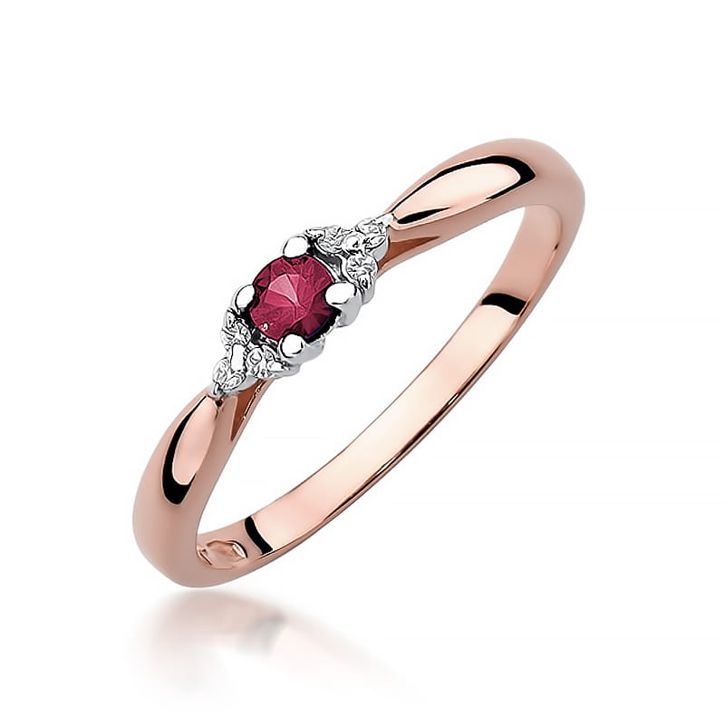 Inel Aur 14K cu Rubin 0.15 ct si Diamante Naturale 0.03 ct, imaginea 8 din 11