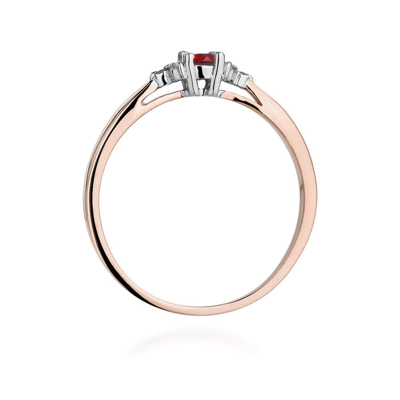 Inel Aur 14K cu Rubin 0.15 ct si Diamante Naturale 0.03 ct, imaginea 10 din 11