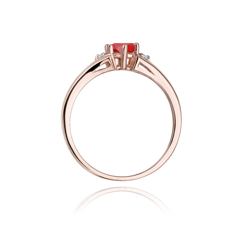 Inel Aur 14K cu Rubin 0.60 ct si Diamante Naturale 0.03 ct, imaginea 7 din 12