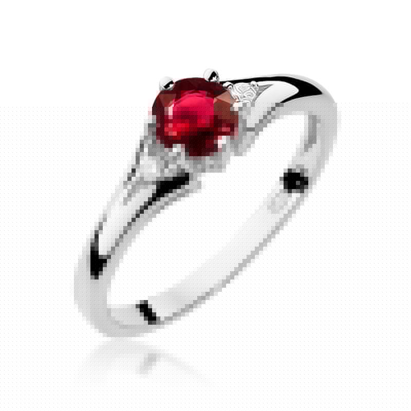 Inel Aur 14K cu Rubin 0.60 ct si Diamante Naturale 0.03 ct, imaginea 9 din 12