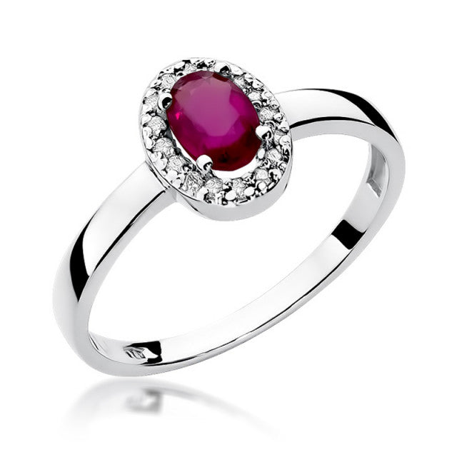 Inel Aur 14K cu Rubin 0.60 ct si Diamante Naturale 0.08 ct, imaginea 5 din 10