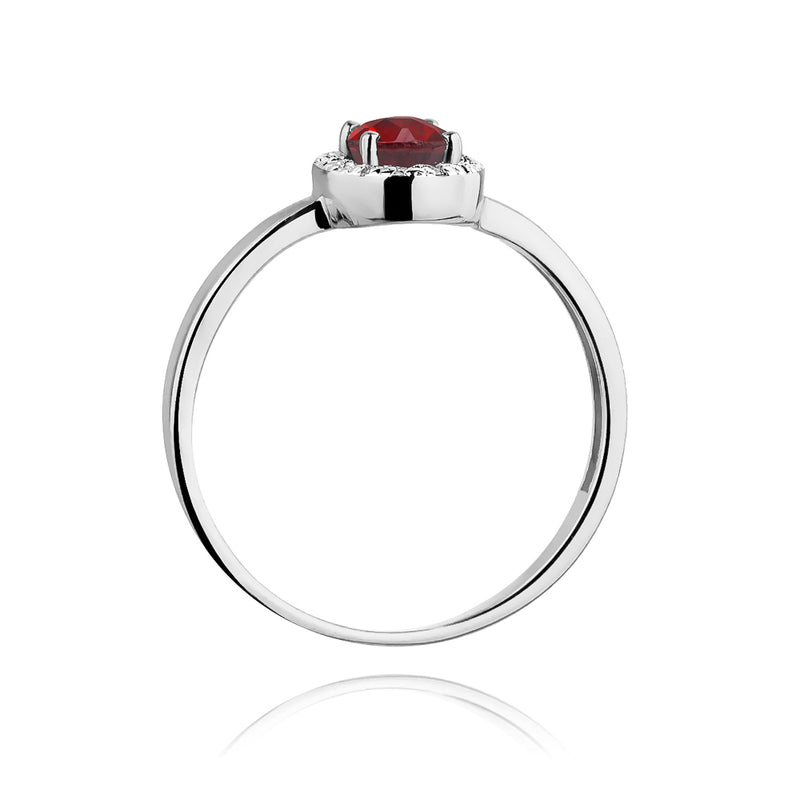 Inel Aur 14K cu Rubin 0.60 ct si Diamante Naturale 0.08 ct, imaginea 7 din 10