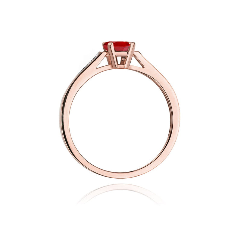 Inel Aur 14K cu Rubin 0.80 ct si Diamante Naturale 0.04 ct, imaginea 9 din 9