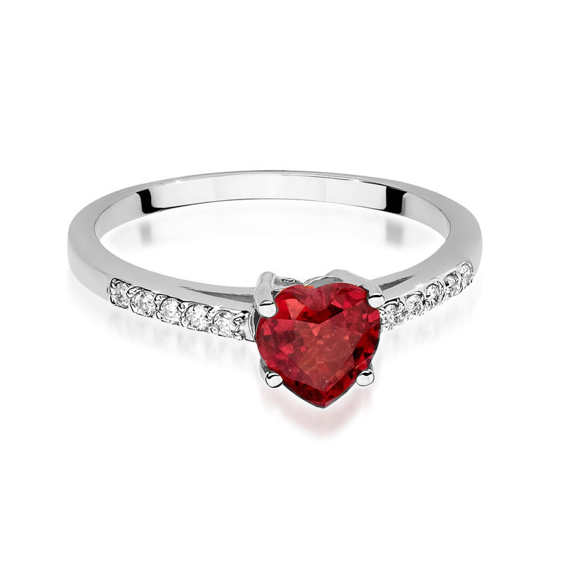 Inel Aur 14K cu Rubin 1.10 ct si Diamante Naturale 0.10 ct, imaginea 6 din 12