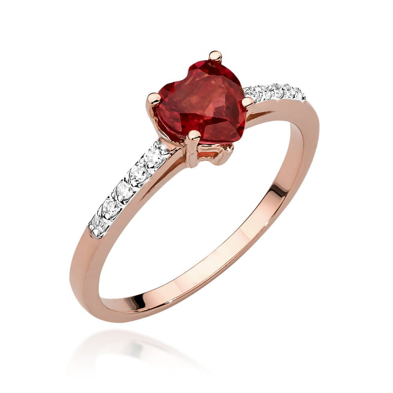 Inel Aur 14K cu Rubin 1.10 ct si Diamante Naturale 0.10 ct, imaginea 9 din 12