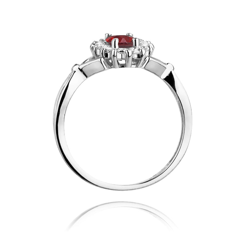 Inel Aur 14K cu Rubin 0.60 ct si Diamante Naturale 0.12 ct, imaginea 7 din 10