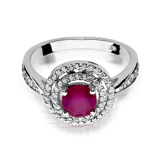 Inel Aur 14K cu Rubin 1.20 ct si Diamante Naturale 0.37 ct, imaginea 6 din 10