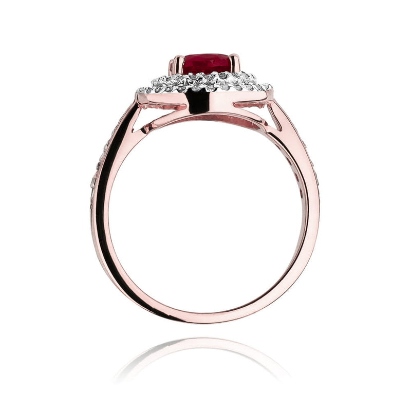 Inel Aur 14K cu Rubin 1.20 ct si Diamante Naturale 0.37 ct, imaginea 10 din 10