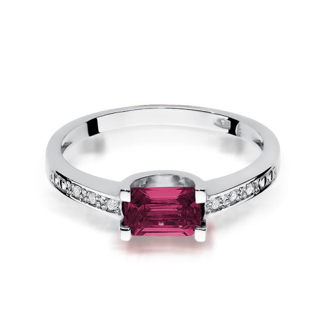 Inel Aur 14K cu Rubin 0.80 ct si Diamante Naturale 0.03 ct, imaginea 6 din 10