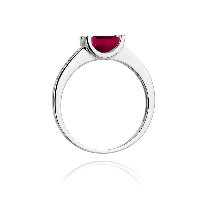 Inel Aur 14K cu Rubin 0.80 ct si Diamante Naturale 0.03 ct, imaginea 7 din 10