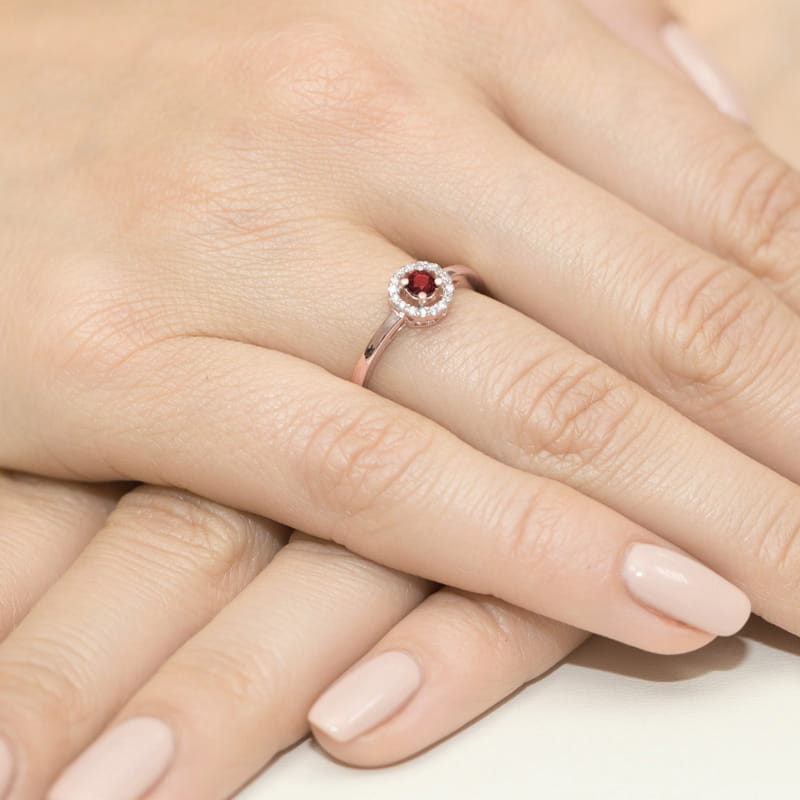 Inel Aur 14K cu Rubin 0.15 ct si Diamante Naturale 0.08 ct, imaginea 11 din 11