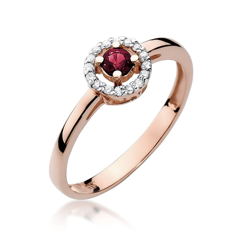 Inel Aur 14K cu Rubin 0.15 ct si Diamante Naturale 0.08 ct, imaginea 8 din 11