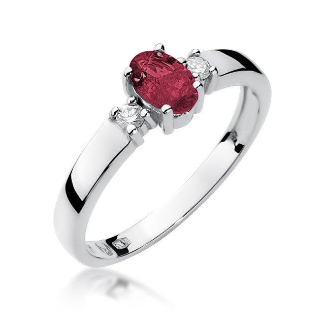 Inel Aur 14K cu Rubin 0.60 ct si Diamante Naturale 0.08 ct, imaginea 5 din 10